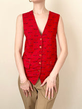 Load image into Gallery viewer, Handmade 60s Red Velvet Reversible Vest (M)