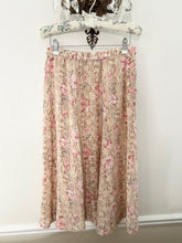 Load image into Gallery viewer, Vintage Blush Roses Silk Midi Skirt (26”)