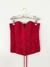 Load image into Gallery viewer, Ravishing Red Damask Jacquard Corset (38)