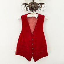 Load image into Gallery viewer, Handmade 60s Red Velvet Reversible Vest (M)