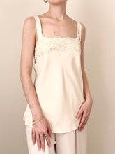 Load image into Gallery viewer, Pure Silk Cream Pearl Embellished Camisole (1X)