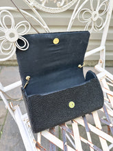 Load image into Gallery viewer, Vintage 1990s Black Beaded Rose Handbag Purse