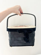 Load image into Gallery viewer, Navy 1950s Handmade Strawberry Basket Purse