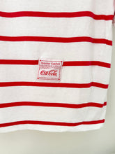 Load image into Gallery viewer, 1986 Coca-Cola Red & White Striped Single Stitch T-Shirt (M)