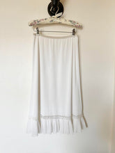 Load image into Gallery viewer, 1950s White Pleated Lace Trim Slip Skirt (S, 26”)