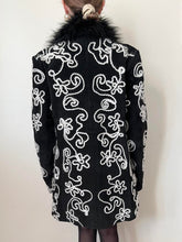 Load image into Gallery viewer, Black Suede Floral Embroidered Coat (S)