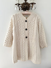 Load image into Gallery viewer, Hand Knit Vintage Irish Wool Aran Jumper Sweater Cardigan