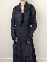 Load image into Gallery viewer, Antique Victorian Black Silk Satin Bodice (XS/S)