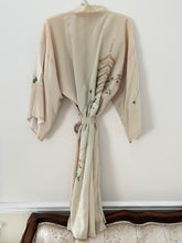 Load image into Gallery viewer, Green Satin Vintage 1940s Japanese Embroidered Robe (OS)
