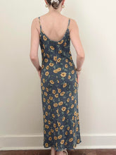 Load image into Gallery viewer, Vintage 90s Navy Sunflower Summer Dress (XS/S)