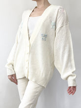 Load image into Gallery viewer, Funfetti Bows Cardigan Sweater (L)