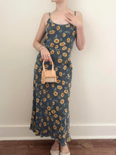 Load image into Gallery viewer, Vintage 90s Navy Sunflower Summer Dress (XS/S)
