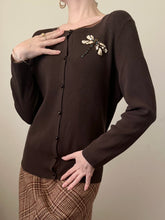 Load image into Gallery viewer, Brown Dragonfly Cardigan Sweater (S)