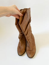 Load image into Gallery viewer, Brown Camel Leather Slouchy Western Cowboy Boots (6)