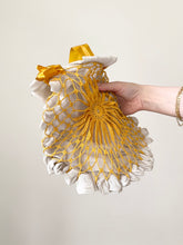 Load image into Gallery viewer, Antique Edwardian 1900s Mustard Yellow Crochet Purse Bag