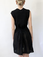Load image into Gallery viewer, 90s Black Sheer Crochet Mini Dress (M)