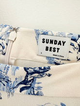 Load image into Gallery viewer, Blue Toile De Jouy French Vintage Style Mini Skirt (S)