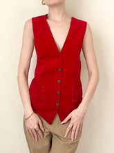 Load image into Gallery viewer, Handmade 60s Red Velvet Reversible Vest (M)