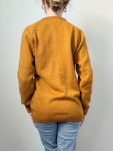 Load image into Gallery viewer, 60s Burnt Orange Floral Embroidered Cardigan (S)