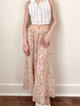 Load image into Gallery viewer, Vintage Blush Roses Silk Midi Skirt (26”)