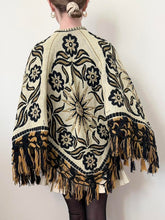 Load image into Gallery viewer, 60s Reversible Celestial Sun Boho Tapestry Poncho (OS)
