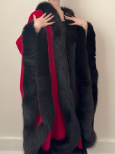 Load image into Gallery viewer, Parisian Red Wool Fur Trim Cape (M/L)