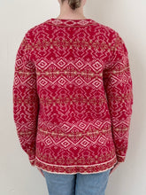 Load image into Gallery viewer, Red Wool Winter Cardigan Sweater (S/M)