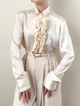 Load image into Gallery viewer, Vintage Italian Pure Silk Ruffle Blouse (S/M)