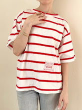 Load image into Gallery viewer, 1986 Coca-Cola Red & White Striped Single Stitch T-Shirt (M)