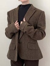 Load image into Gallery viewer, Vintage Wool Ralph Lauren Brown Plaid Blazer (8)