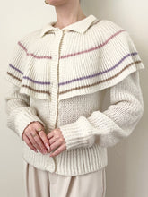 Load image into Gallery viewer, Peter Pan Bib Ruffle Collar Cardigan Sweater (M)