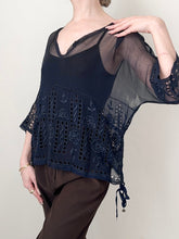 Load image into Gallery viewer, Antique 1920s Black Silk Blouse (S/M)