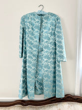 Load image into Gallery viewer, Tiffany Blue Satin 1960s Hand Made Dress & Matching Robe (M/L)