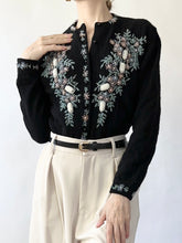 Load image into Gallery viewer, Black Light Bright 1950s Beaded Cardigan (S)