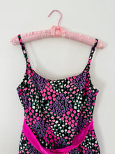 Load image into Gallery viewer, 1980s Pink & Purple Floral Swimsuit (16, L)