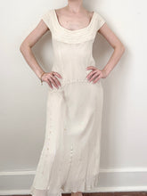 Load image into Gallery viewer, 1990s Y2K Ivory Silk Beaded Iridescent Sequin Dress Gown (12)