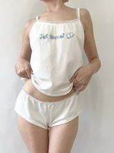 Load image into Gallery viewer, Vintage “Just Married” Embroidered Bridal Lounge Set (M/L)