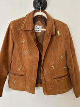 Load image into Gallery viewer, Vintage Gold Charm 90s Leather Suede Jacket (M)