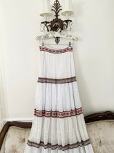 Load image into Gallery viewer, Vintage Inspired Colorful Ribbon Trim Tier Maxi Skirt (S)