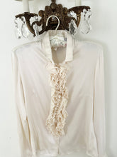 Load image into Gallery viewer, Vintage Italian Pure Silk Ruffle Blouse (S/M)