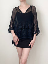 Load image into Gallery viewer, Antique 1920s Black Silk Blouse (S/M)