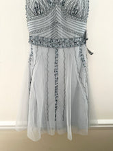 Load image into Gallery viewer, Blue Gray Beaded Tulle Mini Dress (S)