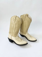 Load image into Gallery viewer, Oatmilk Latte Ostrich Leather Cowboy Boots (5.5)