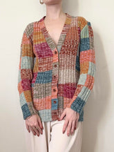 Load image into Gallery viewer, 70s Colorful Autumn Cardigan Sweater (S)