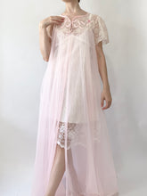 Load image into Gallery viewer, Pink Bow 70s Sheer Peignoir (M)