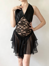 Load image into Gallery viewer, Black Swan Lace Tutu Slip Dress (L)