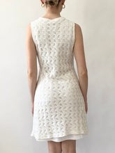 Load image into Gallery viewer, White Crochet Mod Mini Dress (S/M)