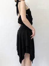 Load image into Gallery viewer, Dusk Handkerchief Halter Mini Dress (S)