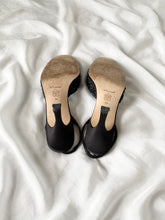 Load image into Gallery viewer, Beaded Satin Slingback Kitten Heels (7)