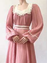 Load image into Gallery viewer, Mauve 1970s Gunne Sax Midi Dress (XS)